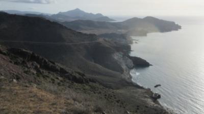 Paisaje volcánico característico de la costa del cabo de Gata