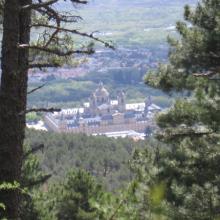 The monastery of El Escorial going up the Abantos pass